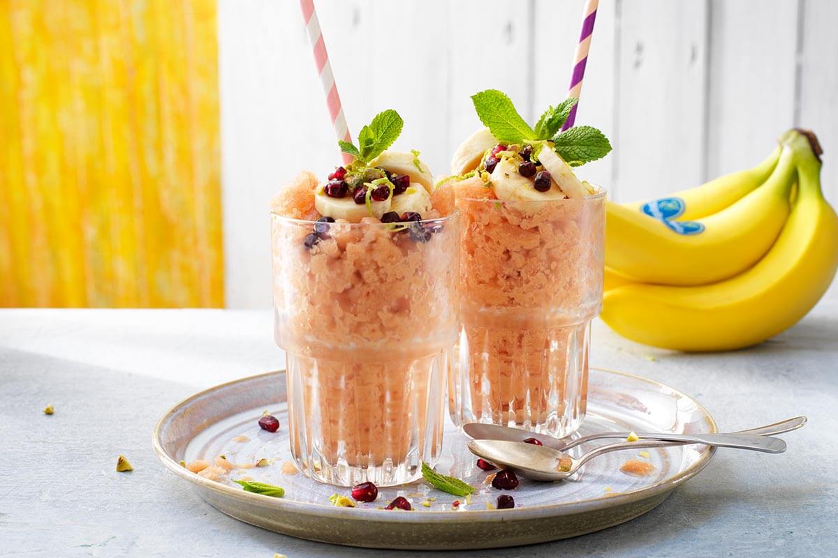 Bevroren smoothie met Chiquita-bananen en perziken