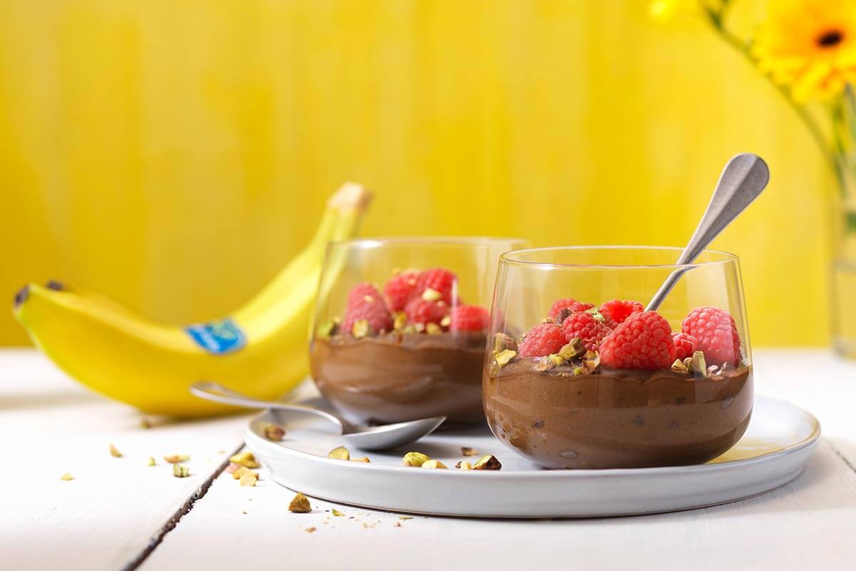 Suikervrije chocolade Chiquita bananenmousse