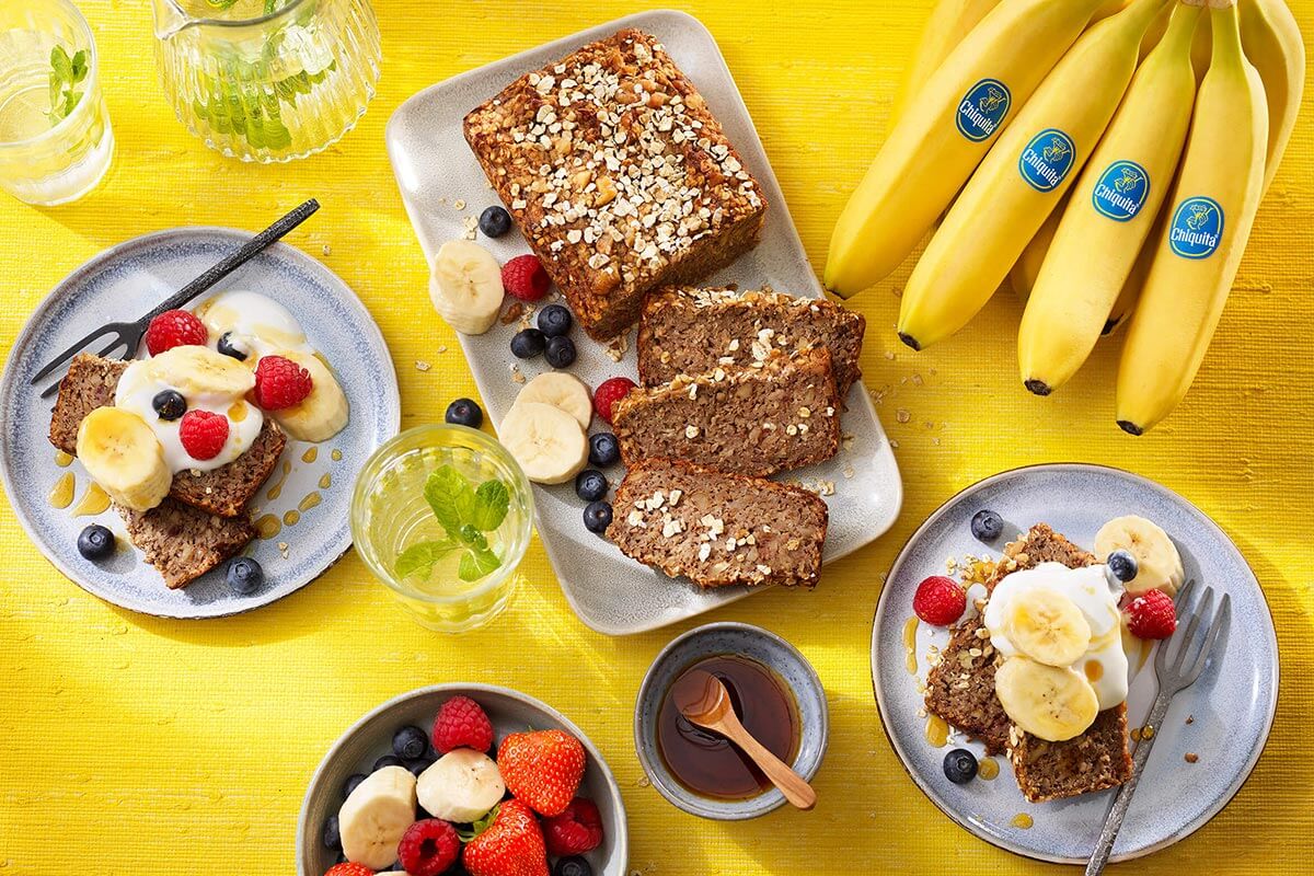 Havermout- en Chiquita-bananenbrood