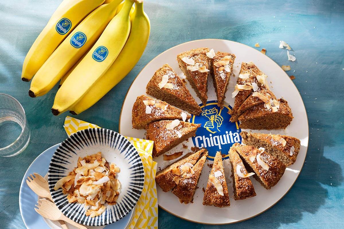 Veganistische Chiquita-bananenbrood met kokos