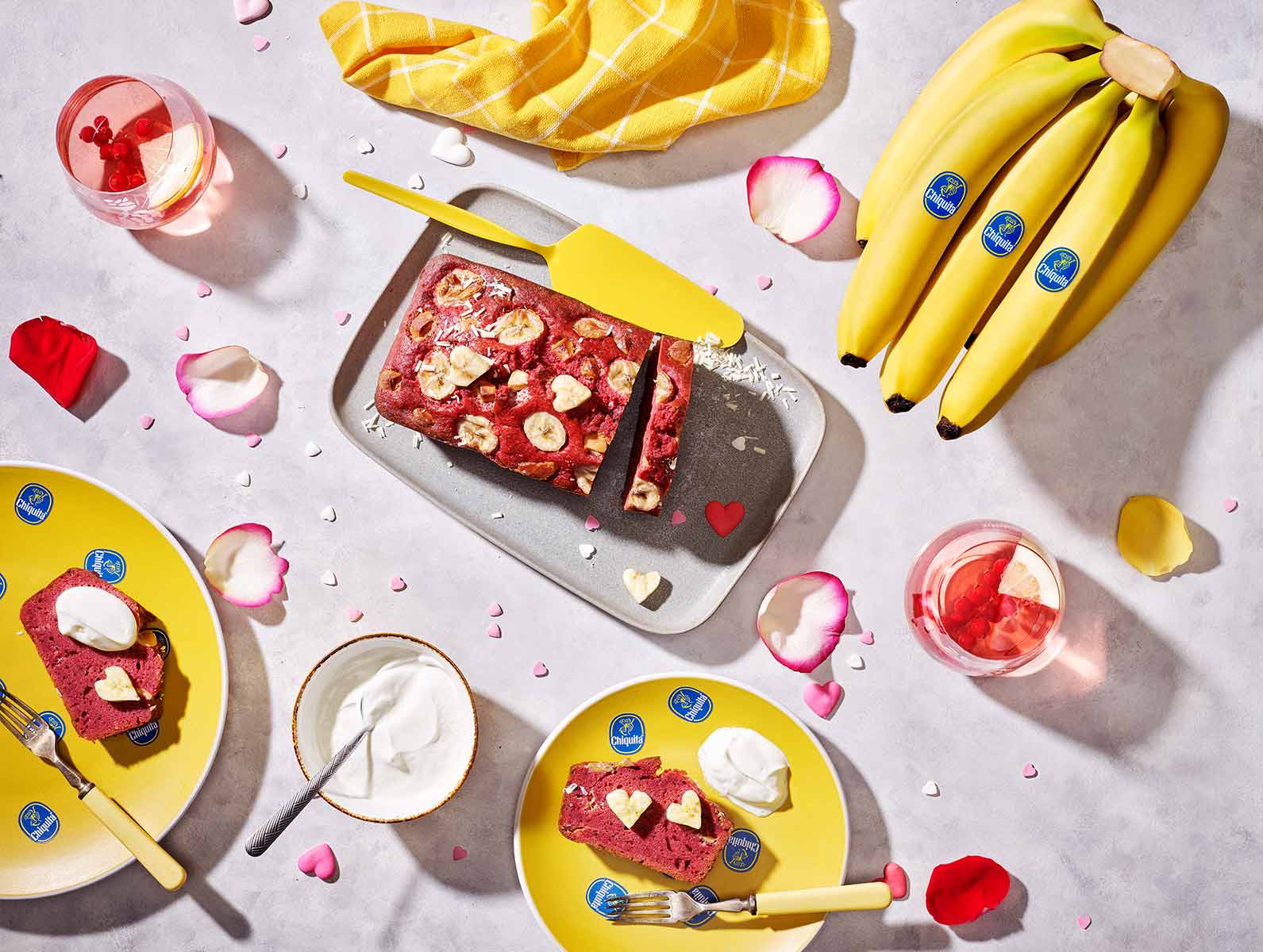 Chiquita velvet-bananenbrood voor Valentijnsdag