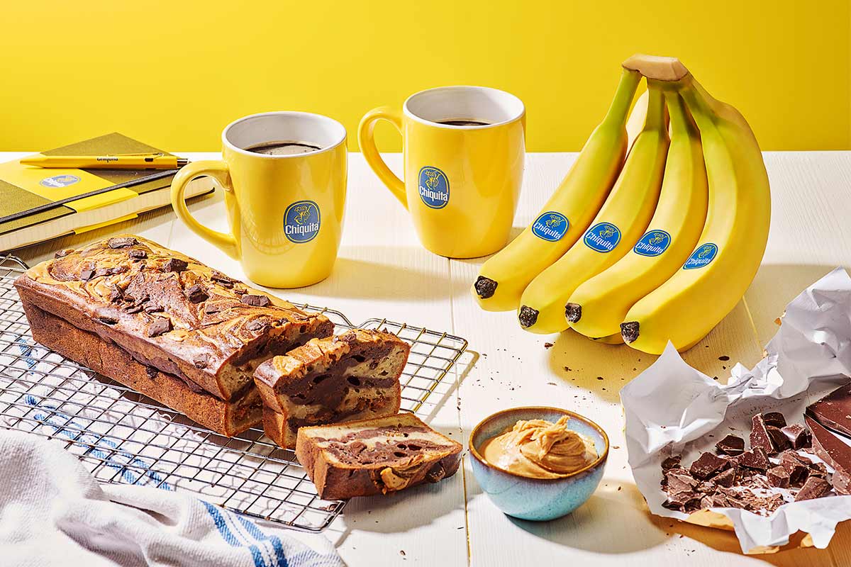 Chiquita bananenbrood met pindakaas en chocolade