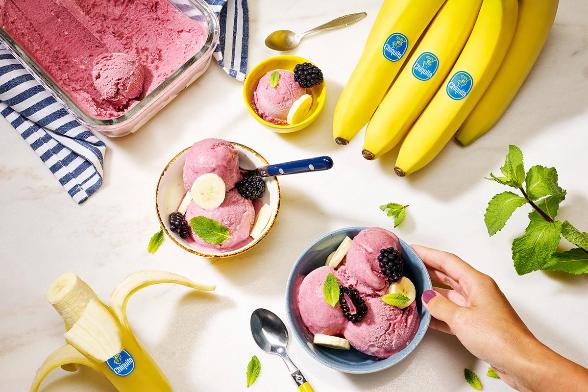 Nicecream van bevroren bananen van Chiquita