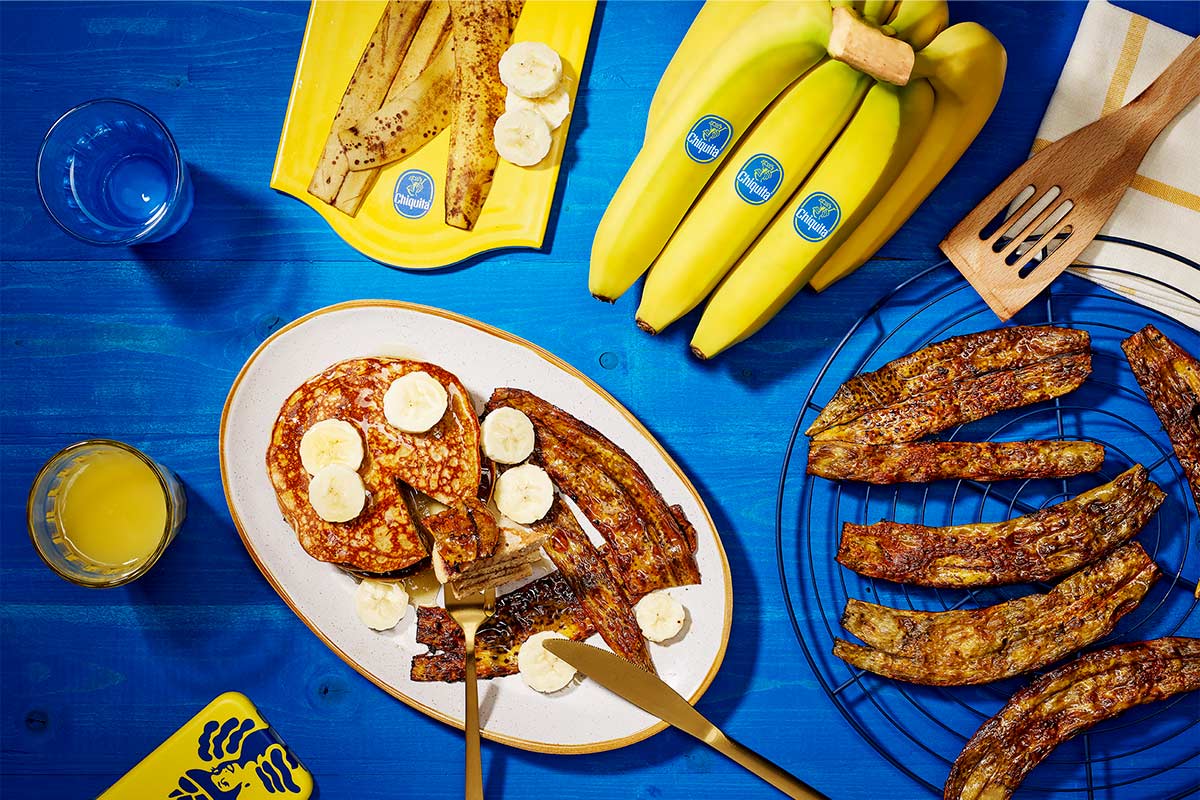 Veganistische bacon van bananenschillen van Chiquita