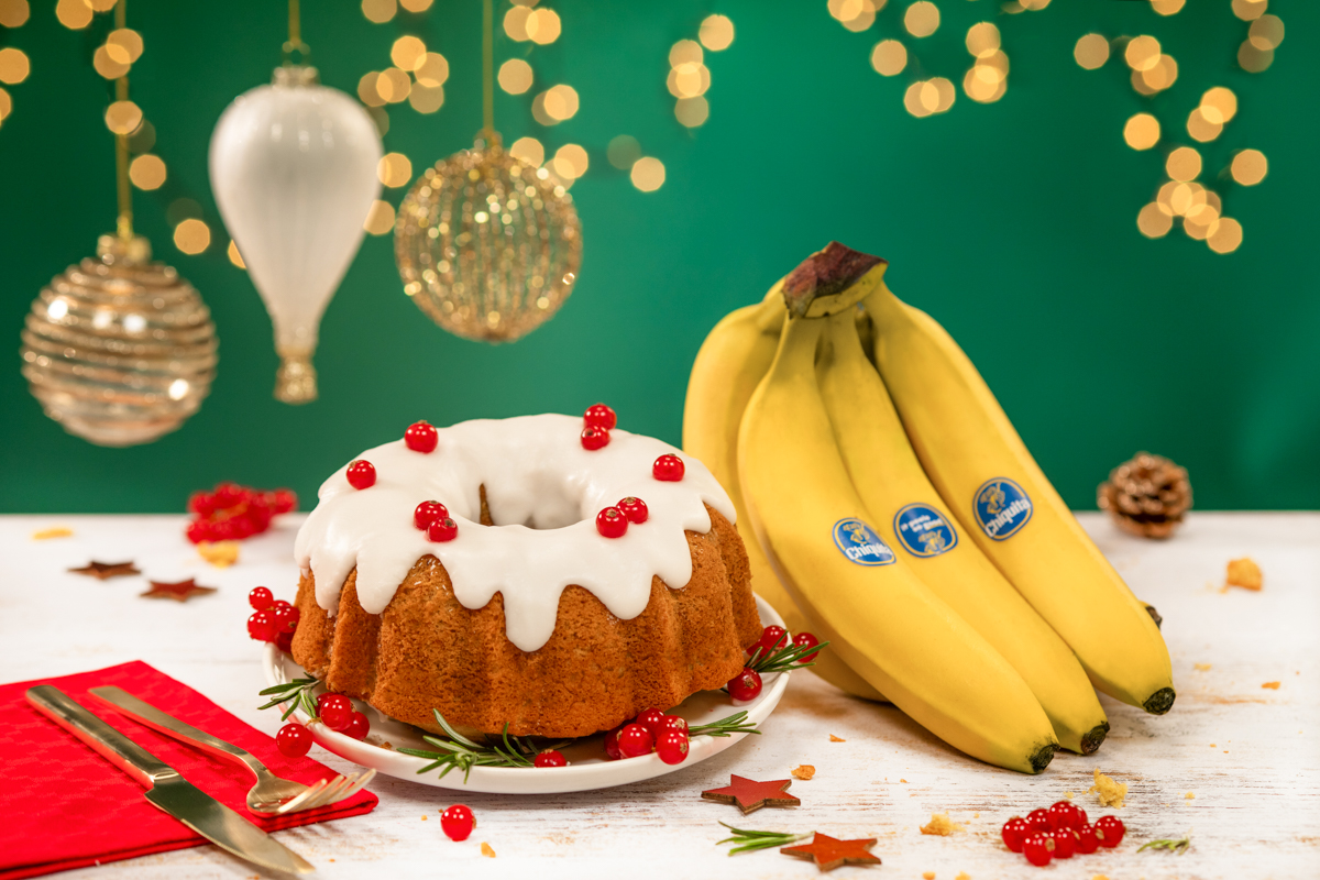 Feestelijke tulband met Chiquita-bananen