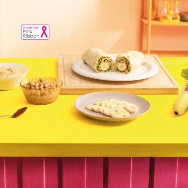 Volkoren Wrap met Chiquita Banaan, Hummus en Krokante Kikkererwten